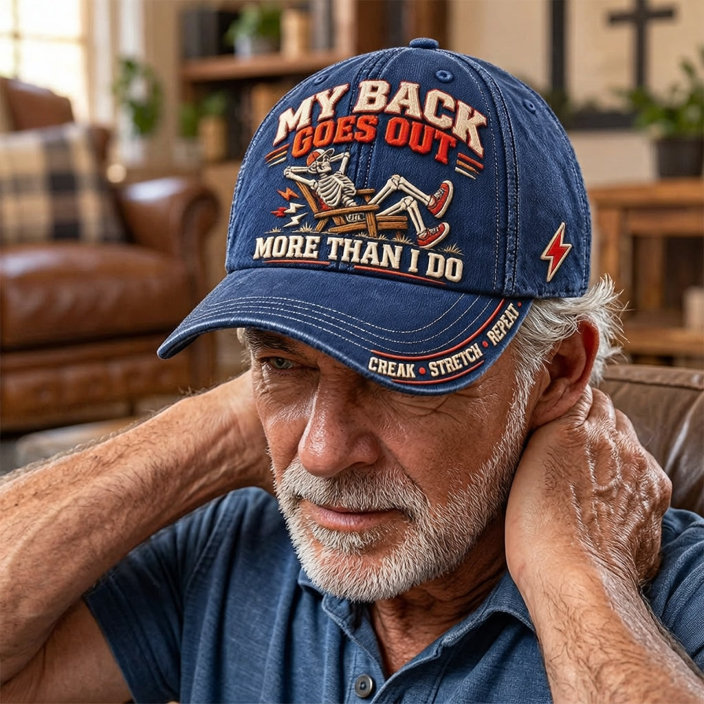 😂 My Back Goes Out More Than I Do – Funny Aging Baseball Cap
