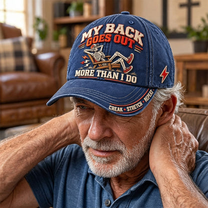 😂 My Back Goes Out More Than I Do – Funny Aging Baseball Cap