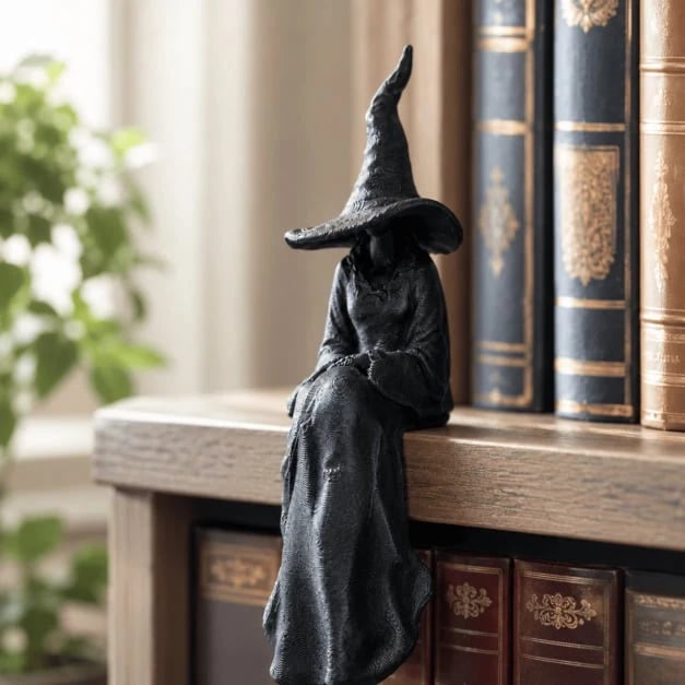 🧙‍♀️🖤Mysterious Perched Bookshelf Figurine