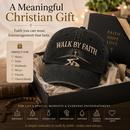 ✝️WALK BY FAITH Vintage Christian Embroidered Cap