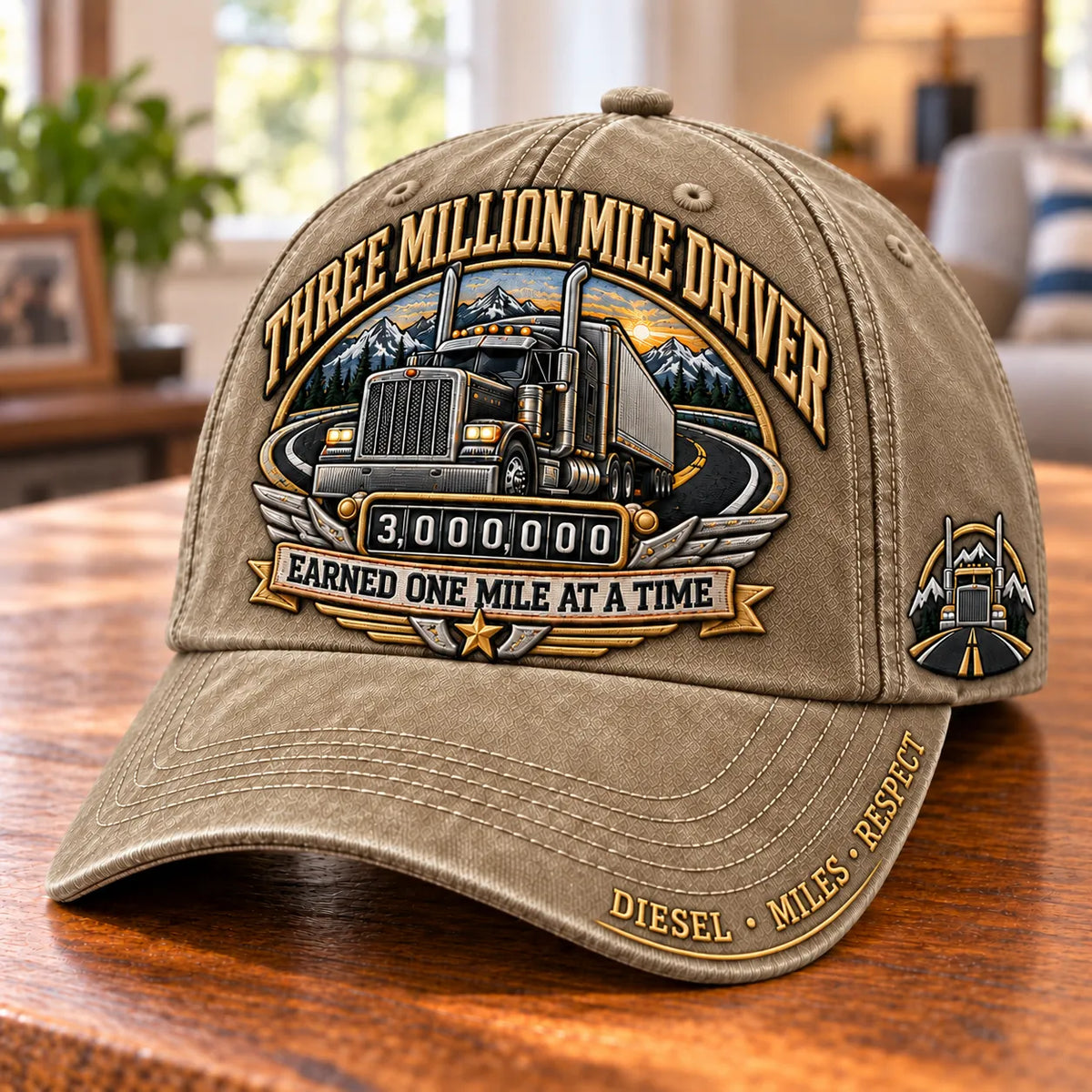 🚛 Million Mile Driver Earned One Mile At A Time Baseball Cap
