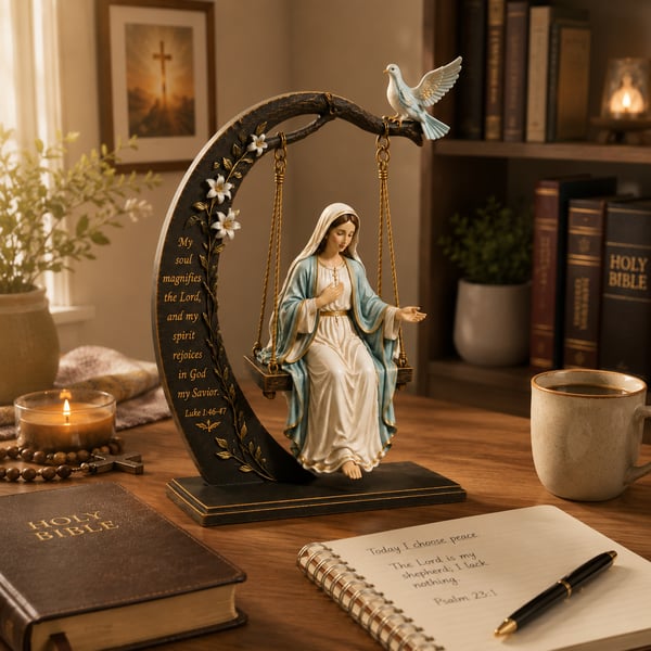 ✝️ Blessed Mary Cradle Swing Ornament