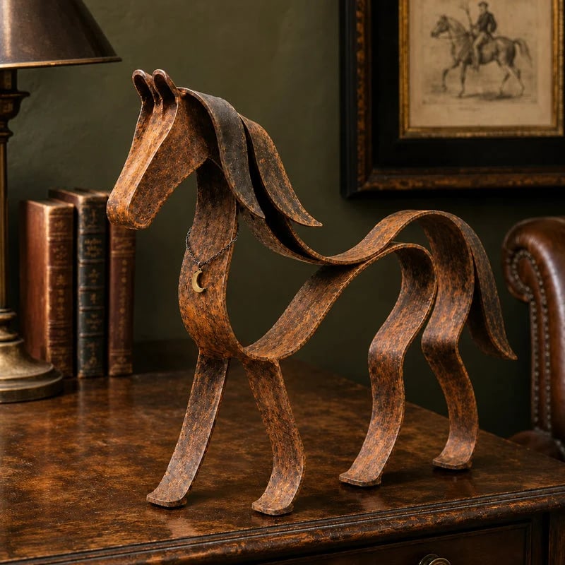🐎🌀 Metal Horse Sculpture — flowing lines that bring quiet elegance to any shelf