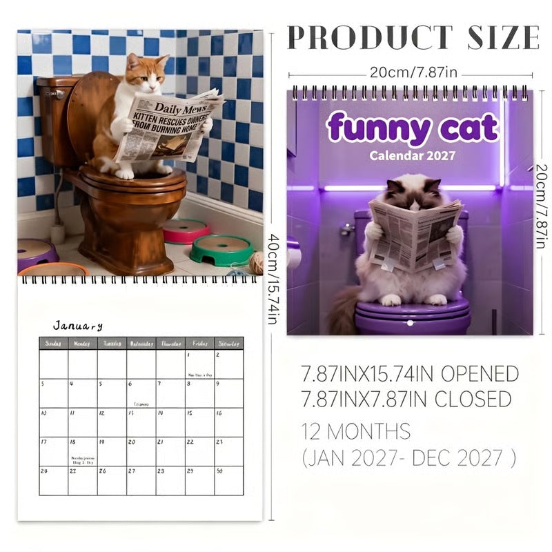 🐱 2027 Funny Cat Wall Calendar