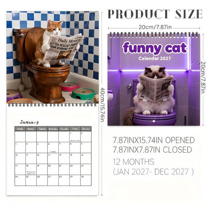 🐱 2027 Funny Cat Wall Calendar