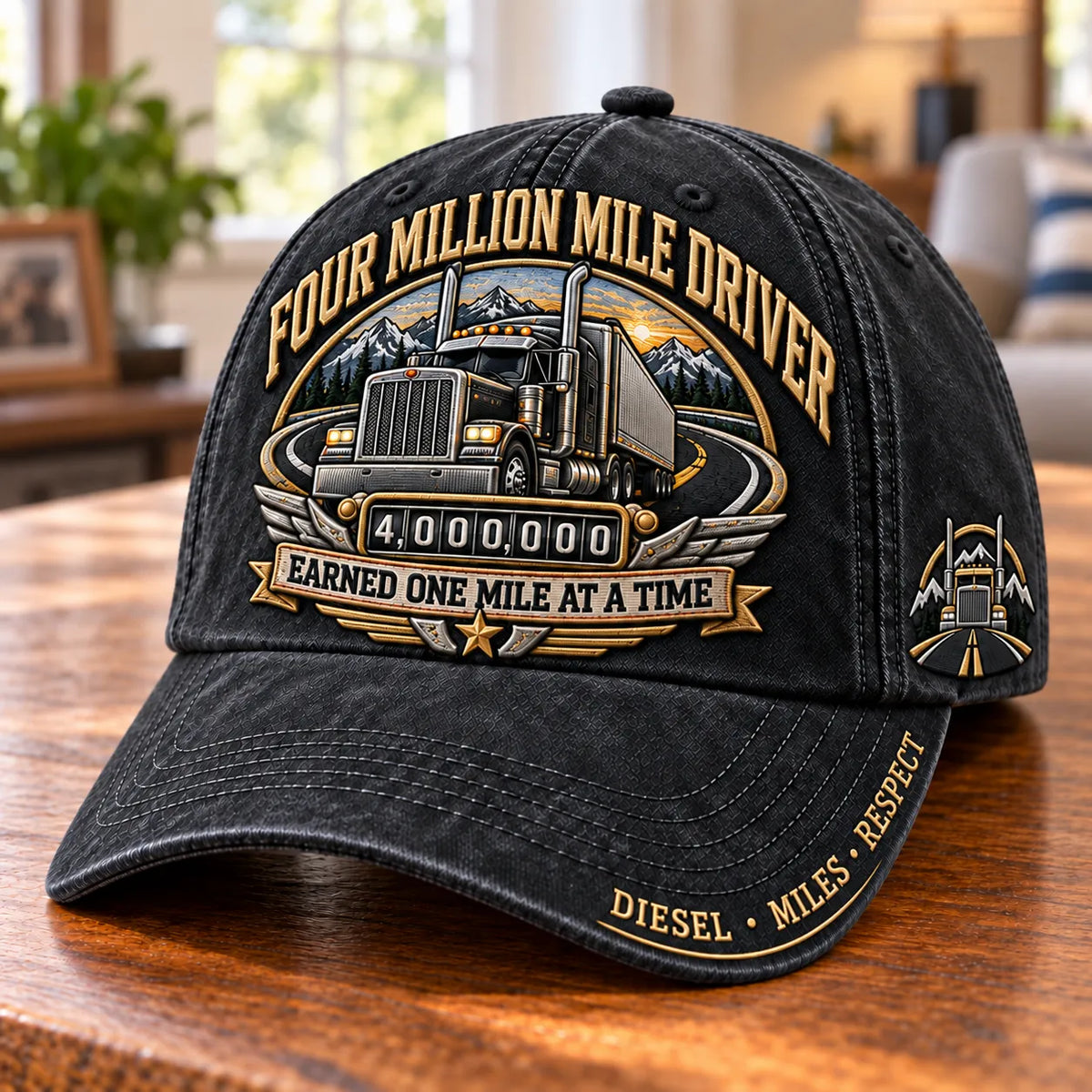 🚛 Million Mile Driver Earned One Mile At A Time Baseball Cap