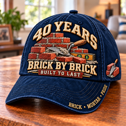 🧱 40 Years Brick By Brick Mason Milestone Baseball Cap