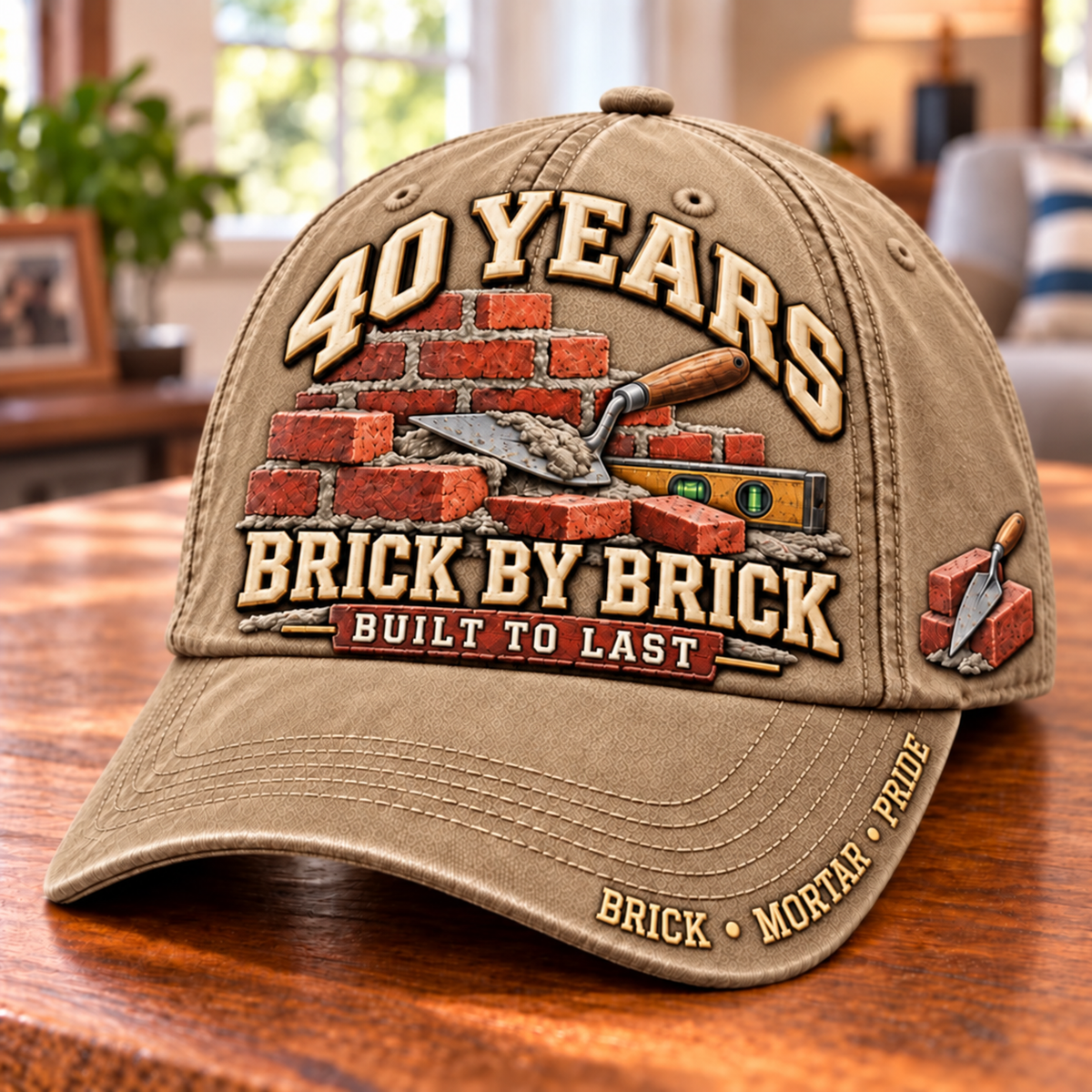 🧱 40 Years Brick By Brick Mason Milestone Baseball Cap