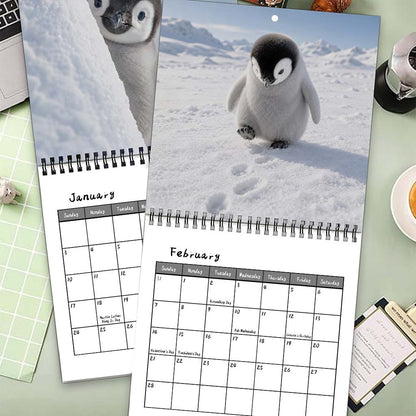 🐧 Penguin Wall Calendar 2027, Cute Monthly Planner With Notes At Home