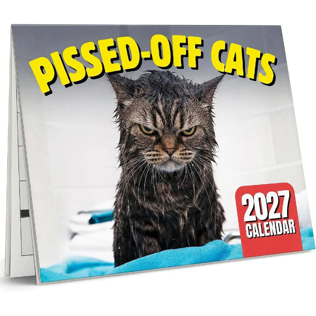 😾📅PISSED-OFF CATS 2027 Wall Calendar - Funny Gift for Cat Lovers
