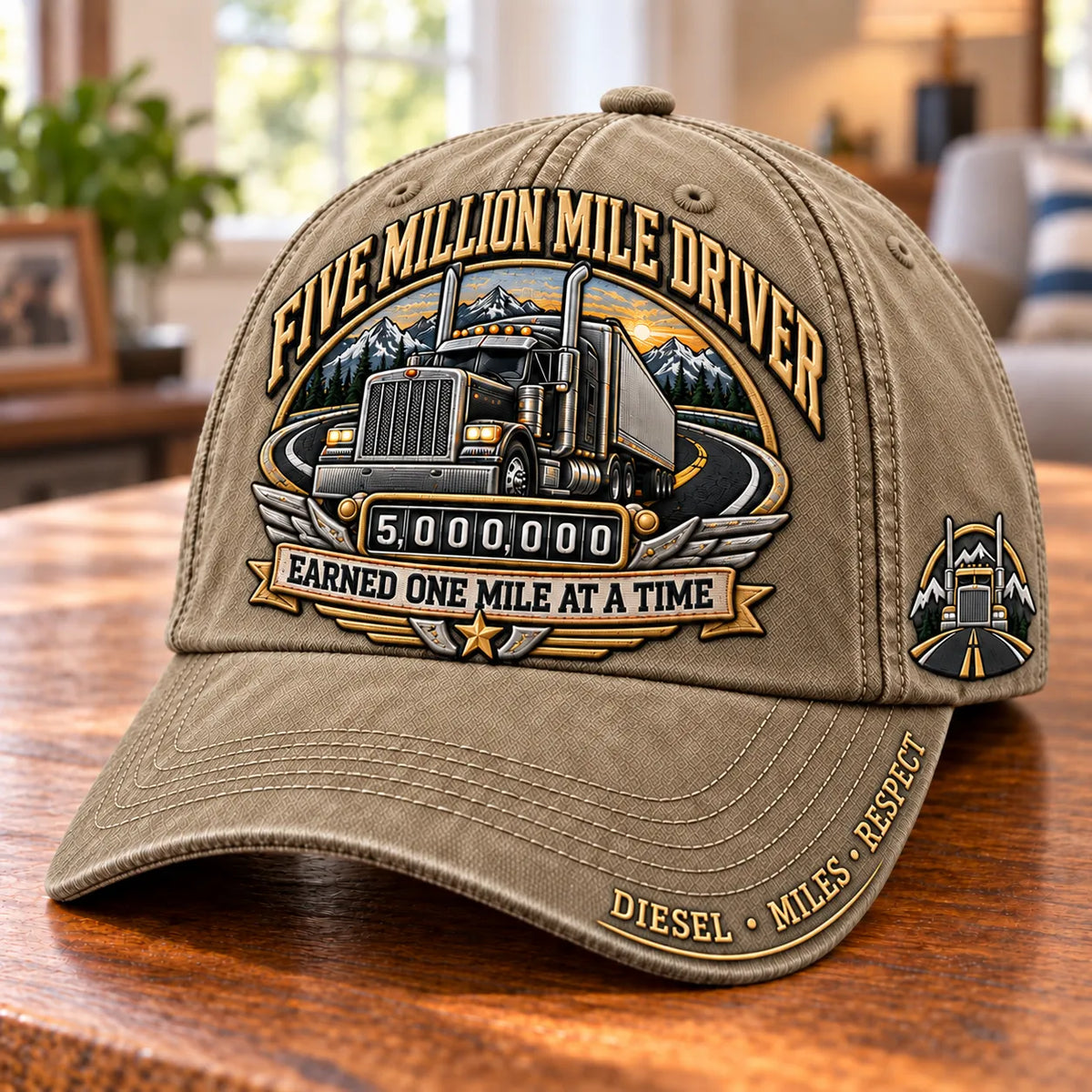 🚛 Million Mile Driver Earned One Mile At A Time Baseball Cap