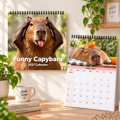 🦫📅 Funny Capybara 2027 Wall Calendar – 12 Months of Cute & Playful Capybaras 🌿✨