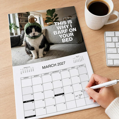 😾📅PISSED-OFF CATS 2027 Wall Calendar - Funny Gift for Cat Lovers