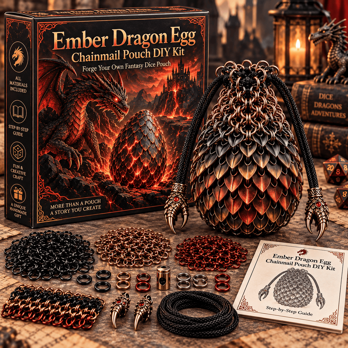 🐉 Dragon Egg Chainmail Pouch DIY Kit