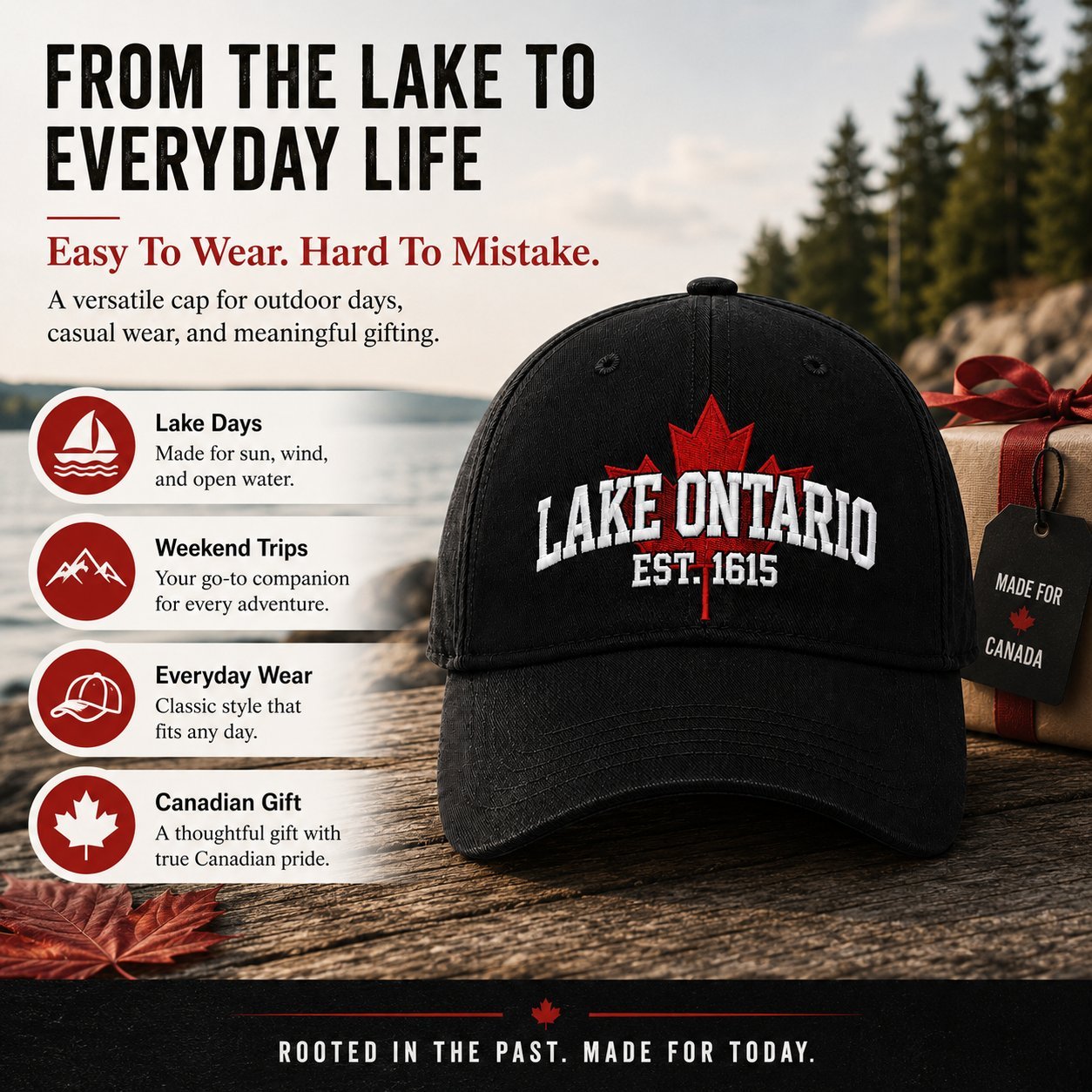 🍁Lake Ontario Forever – Heritage Embroidered Cap