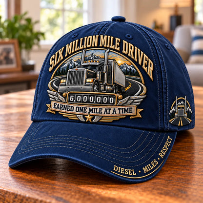 🚛 Million Mile Driver Earned One Mile At A Time Baseball Cap