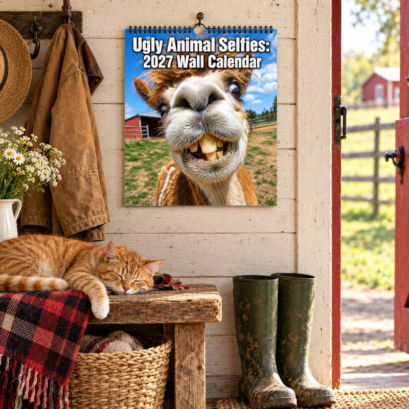 2027 Funny Farm Animal Selfies Wall Calendar😂🐴 – 12 Months of Hilariously Unfiltered Animal Faces