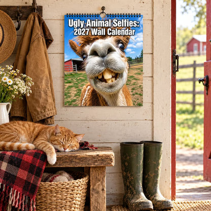 2027 Funny Farm Animal Selfies Wall Calendar😂🐴 – 12 Months of Hilariously Unfiltered Animal Faces