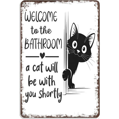 🐈‍⬛Vintage Black & White Cat Wall Art – Retro Feline Home Decor 🐾✨