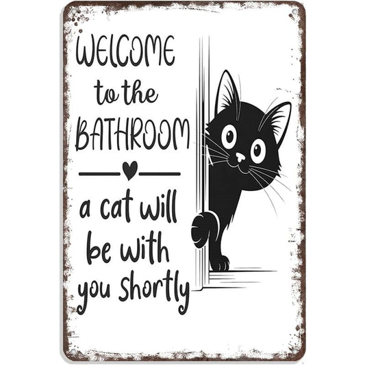 🐈‍⬛Vintage Black & White Cat Wall Art – Retro Feline Home Decor 🐾✨