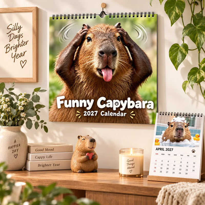 🦫📅 Funny Capybara 2027 Wall Calendar – 12 Months of Cute & Playful Capybaras 🌿✨