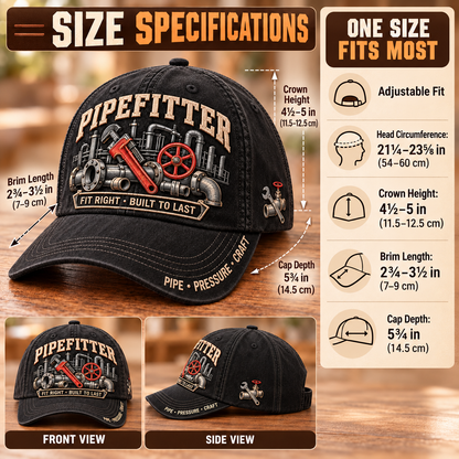 🔧 Pipefitter Fit Right Built To Last Baseball Cap