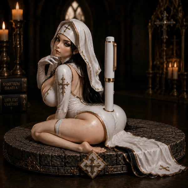 🔥50% Off Last Day-Holy Temptation Gothic Nun Pen Holder