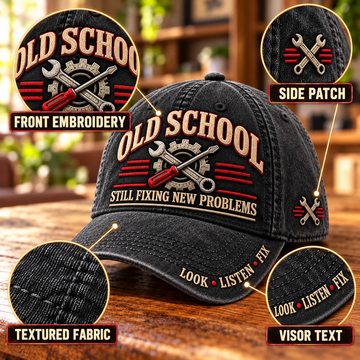 🔧 Old School Still Fixing New Problems Mechanic Baseball Cap