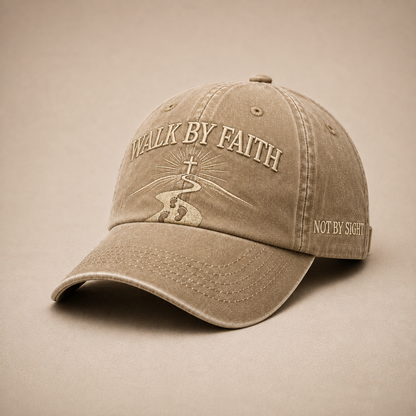 ✝️WALK BY FAITH Vintage Christian Embroidered Cap