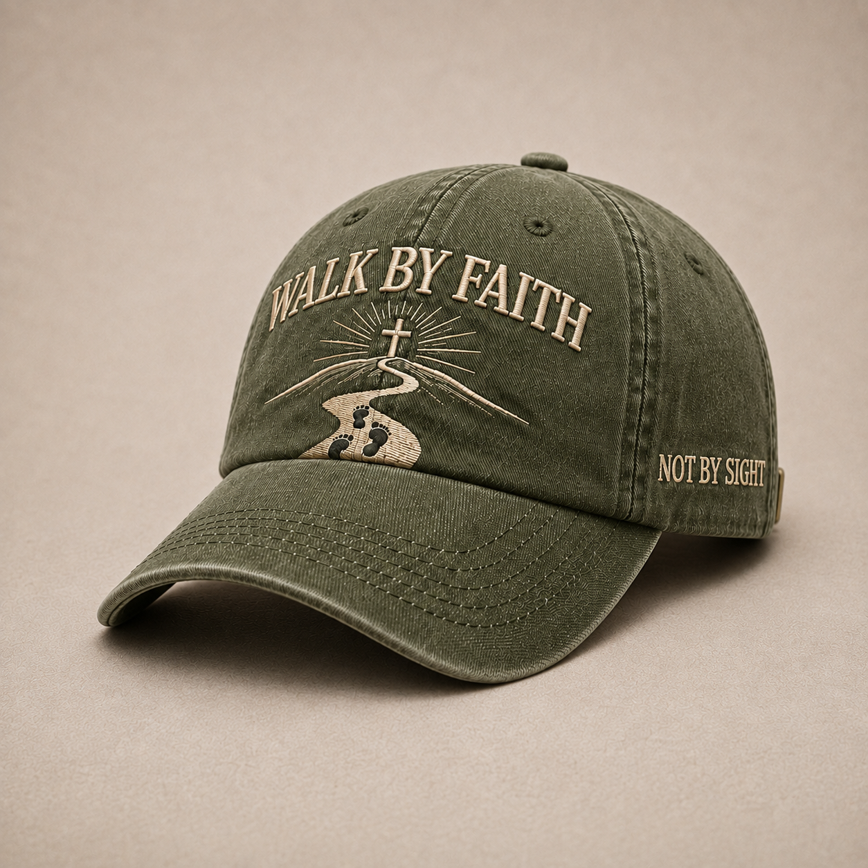 ✝️WALK BY FAITH Vintage Christian Embroidered Cap