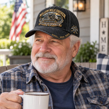 🚛 Million Mile Driver Earned One Mile At A Time Baseball Cap