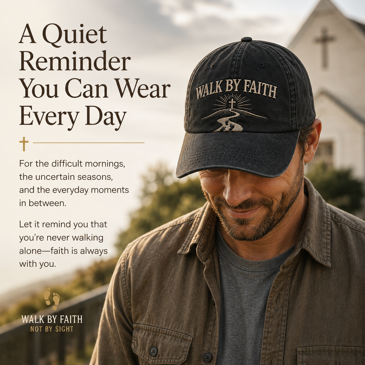 ✝️WALK BY FAITH Vintage Christian Embroidered Cap