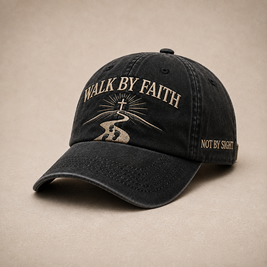 ✝️WALK BY FAITH Vintage Christian Embroidered Cap