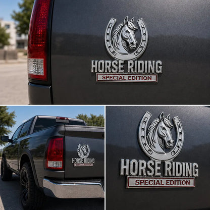 🐎 Horse Riding Special Edition 3D Chrome Metal Car Emblem