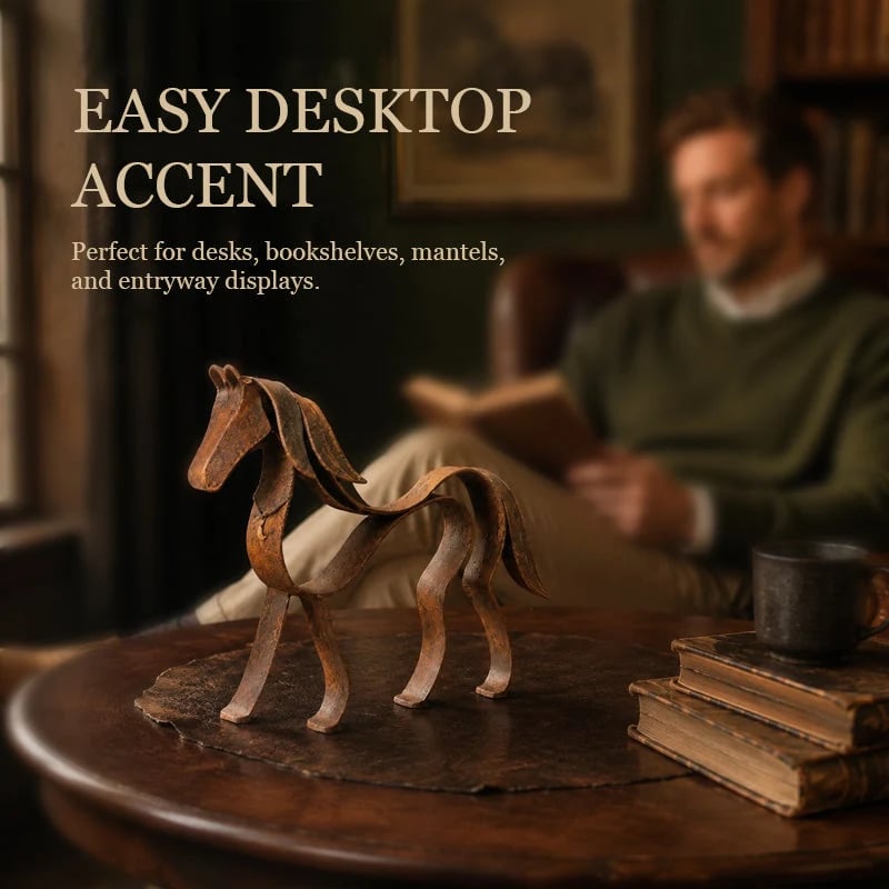 🐎🌀 Metal Horse Sculpture — flowing lines that bring quiet elegance to any shelf