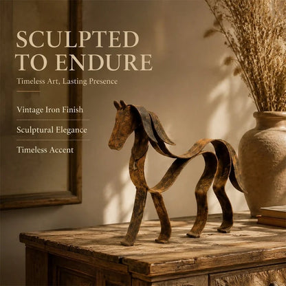 🐎🌀 Metal Horse Sculpture — flowing lines that bring quiet elegance to any shelf