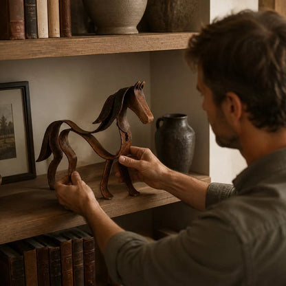 🐎🌀 Metal Horse Sculpture — flowing lines that bring quiet elegance to any shelf