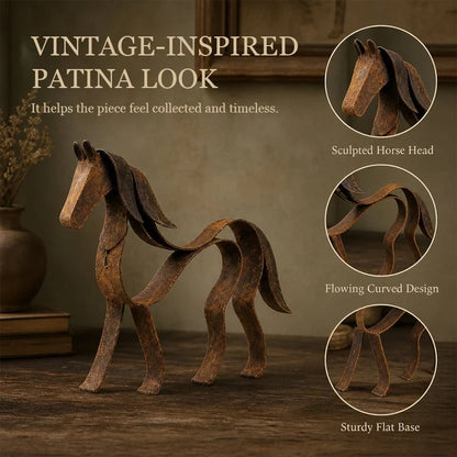 🐎🌀 Metal Horse Sculpture — flowing lines that bring quiet elegance to any shelf