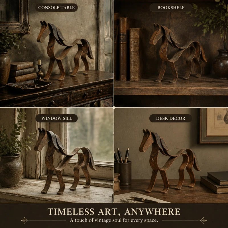 🐎🌀 Metal Horse Sculpture — flowing lines that bring quiet elegance to any shelf