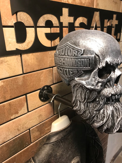 🏍️💀 Wall-Mounted Motorcycle Skull Helmet Rack 🤘🪖