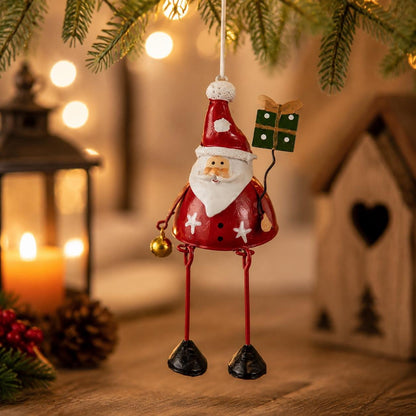 🌲Last Day 50% OFF✨Hand-Painted Metal Dangling Leg Christmas Ornaments