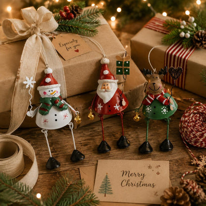 🌲Last Day 50% OFF✨Hand-Painted Metal Dangling Leg Christmas Ornaments