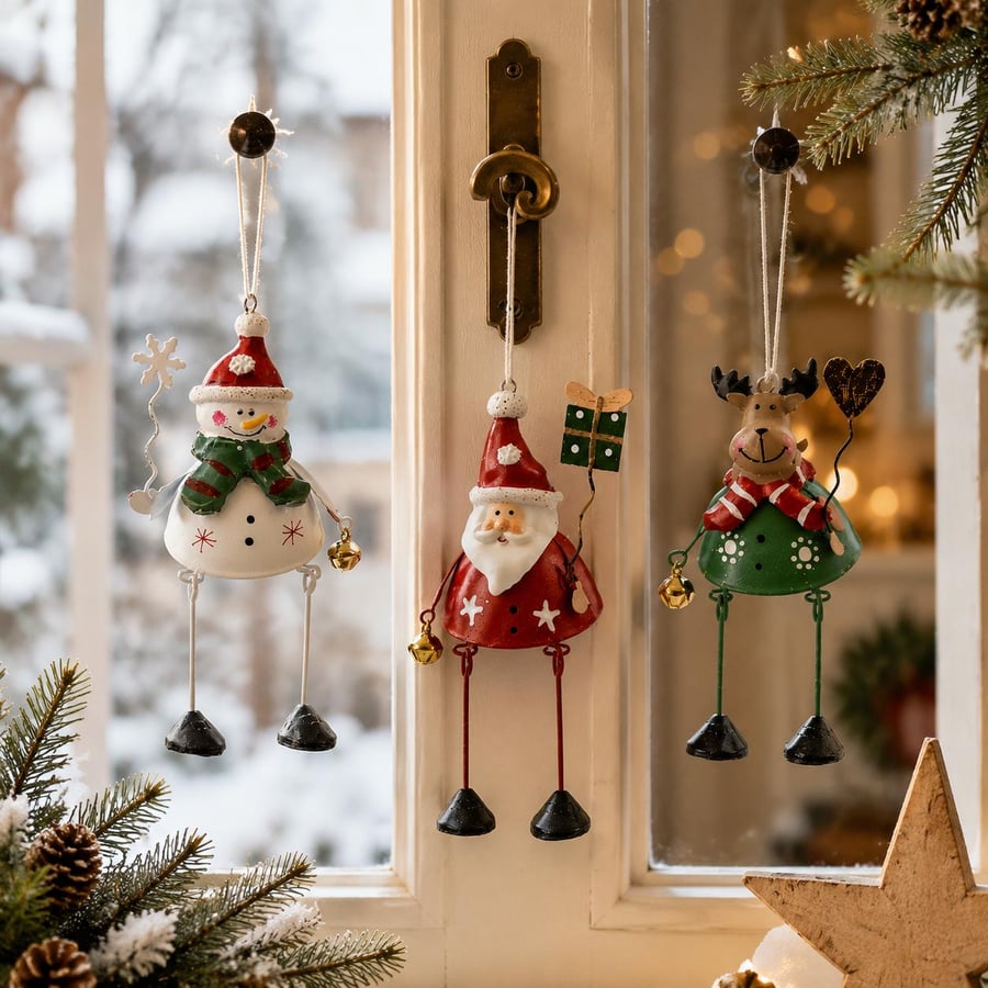🌲Last Day 50% OFF✨Hand-Painted Metal Dangling Leg Christmas Ornaments