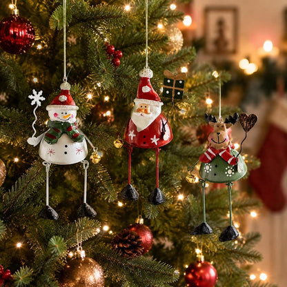 🌲Last Day 50% OFF✨Hand-Painted Metal Dangling Leg Christmas Ornaments