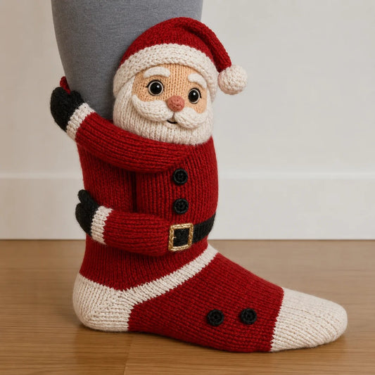 🧦3D Hugging Christmas Socks 🎅 Cute Knit Holiday Socks 5 Designs