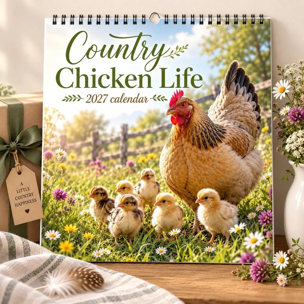 🐔🌻 2027 Country Chicken Life Wall Calendar – 12 Months of Hens, Chicks & Countryside Charm 🐣📅