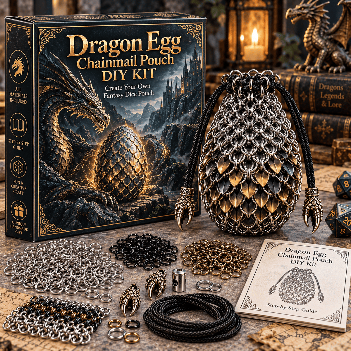 🐉 Dragon Egg Chainmail Pouch DIY Kit
