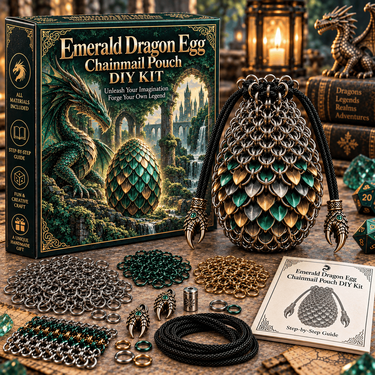 🐉 Dragon Egg Chainmail Pouch DIY Kit