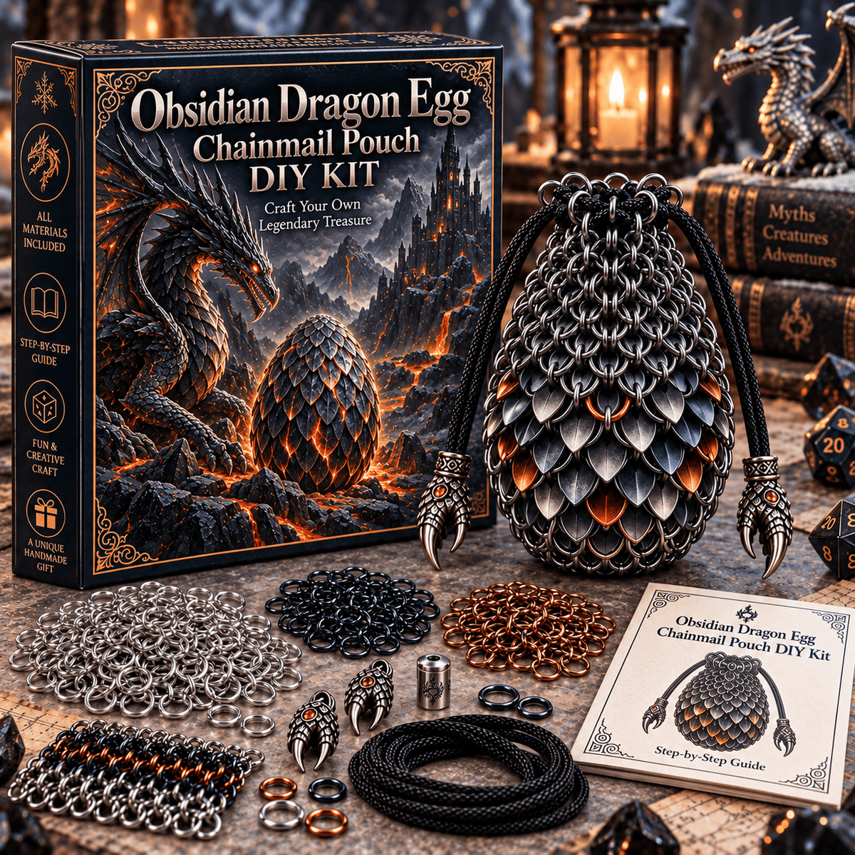 🐉 Dragon Egg Chainmail Pouch DIY Kit