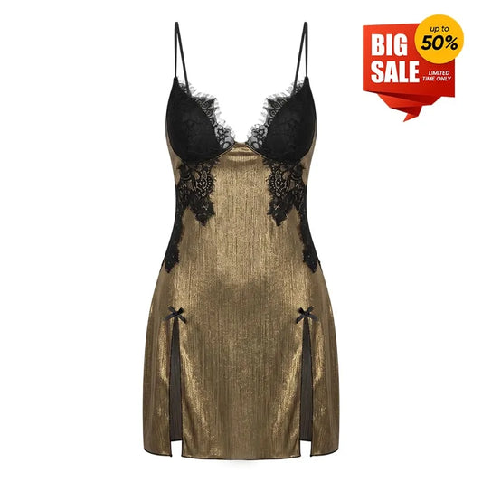Sexy Lace Splice Sleep Dress